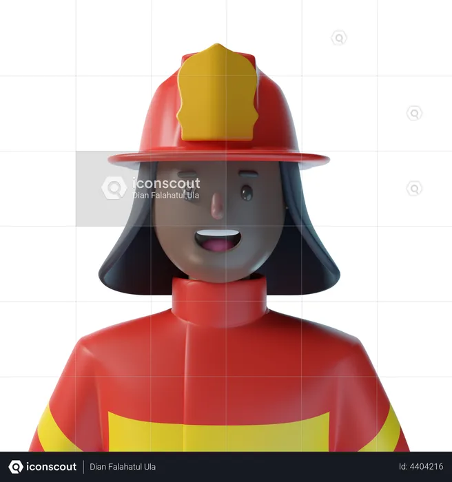 Female Firefighter  3D Illustration