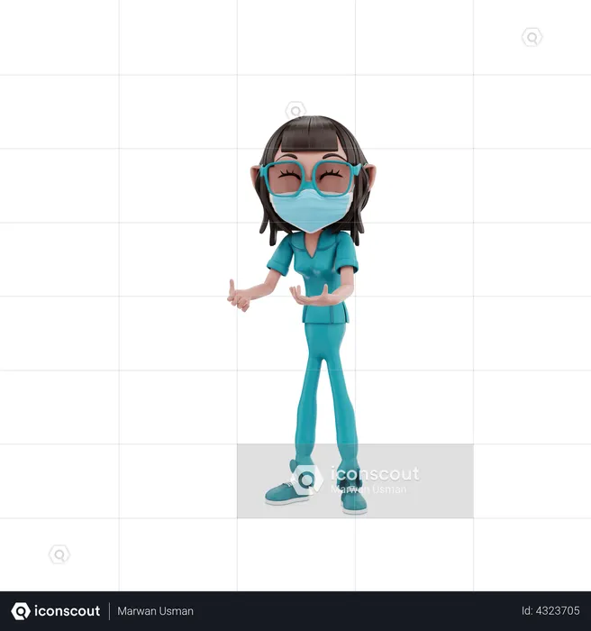 Female health worker  3D Illustration
