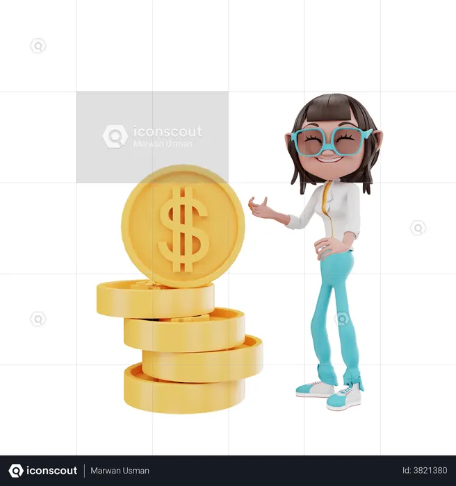 Female Investor  3D Illustration