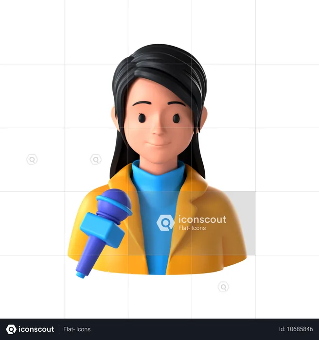 Female Journalist  3D Icon