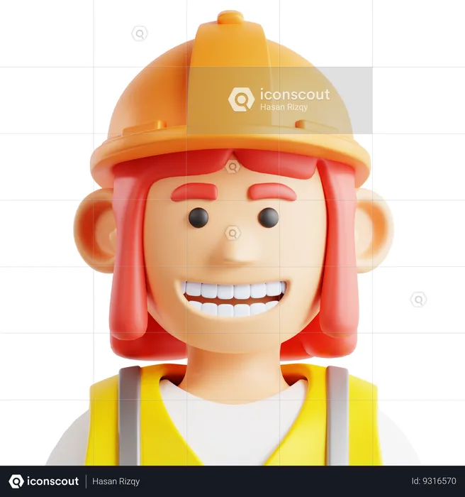 Female Labour Avatar  3D Icon