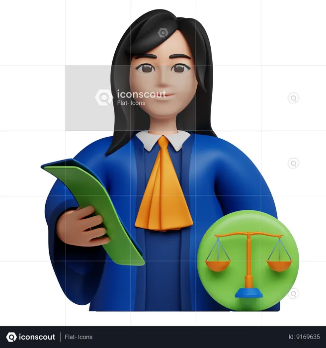 Female Lawyer  3D Icon