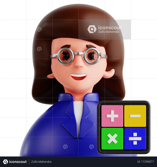 Female Mathematician  3D Icon