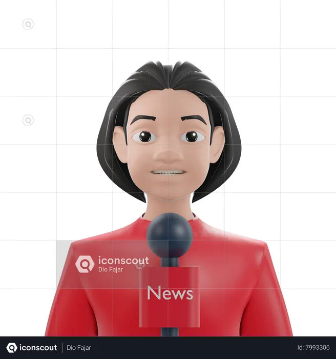 Female News Reporter  3D Icon