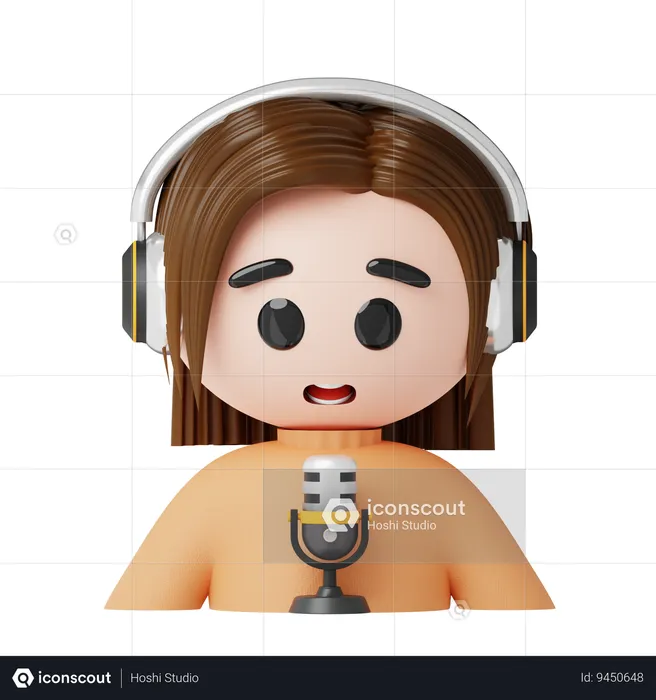 Female podcast  3D Icon