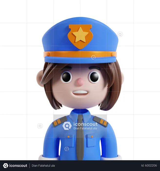 Female Police  3D Icon