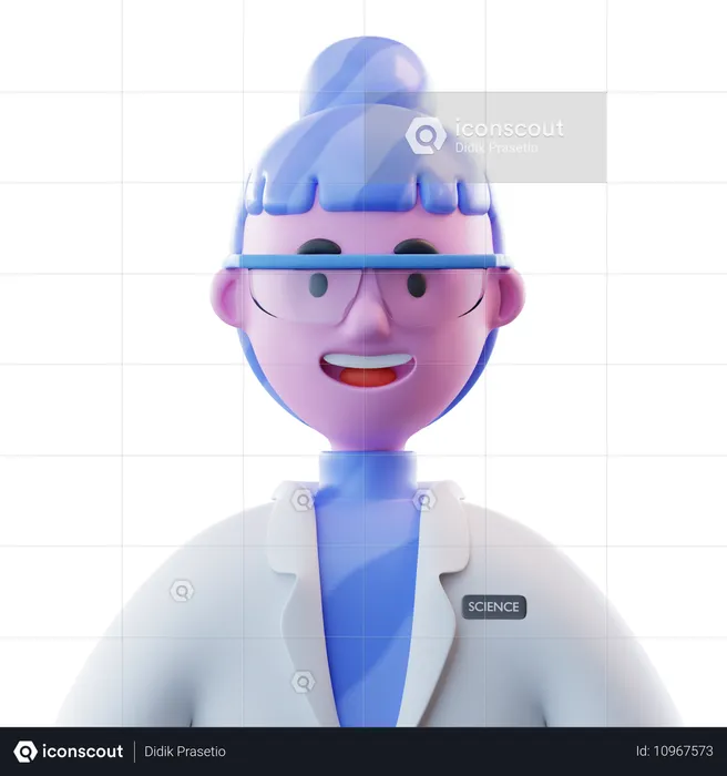 女性科学者  3D Icon