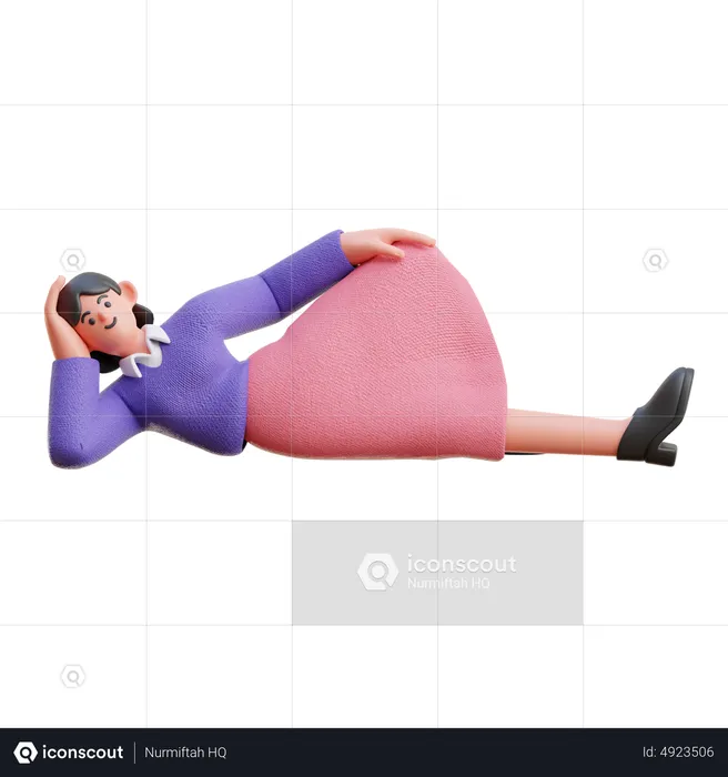 Female Sleeping Relax  3D Illustration