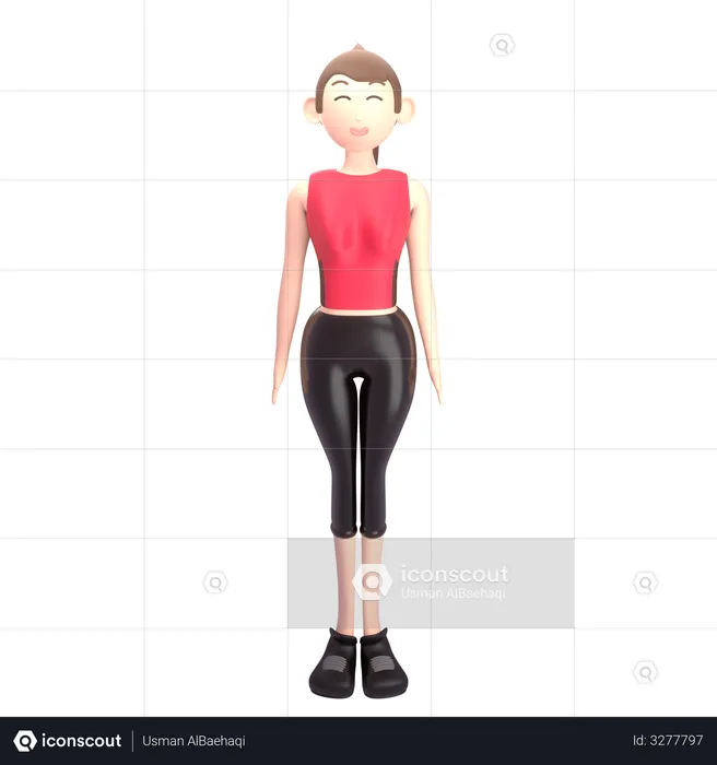 Female Sports person  3D Illustration
