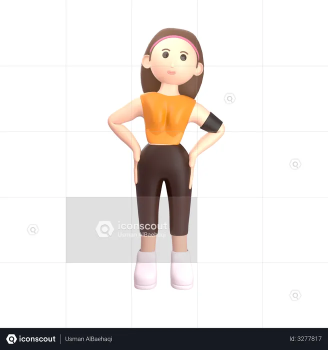 Female Sportsperson  3D Illustration