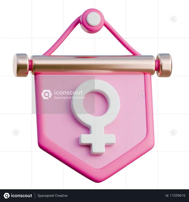 Female Symbol Flag  3D Icon