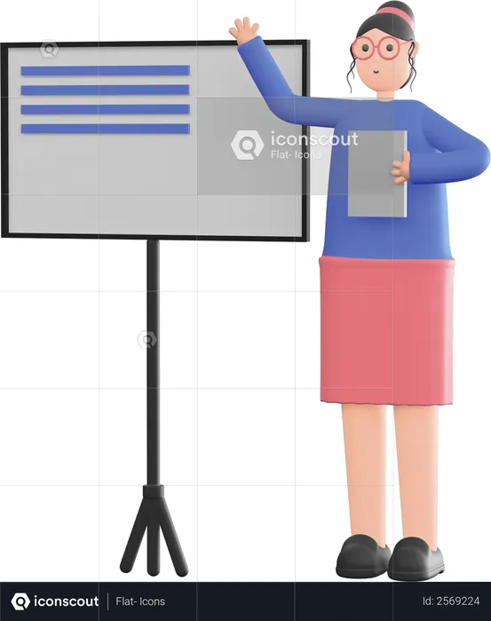 Female teacher taking lecture  3D Illustration