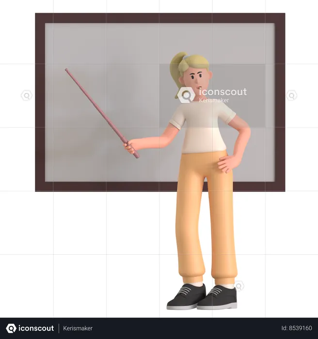 Female Teacher Teaching  3D Illustration