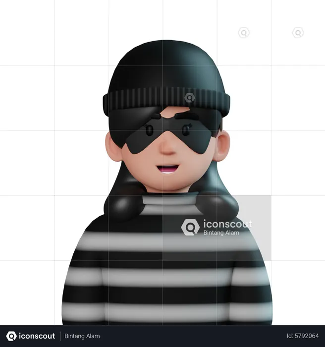 Female Thief  3D Icon