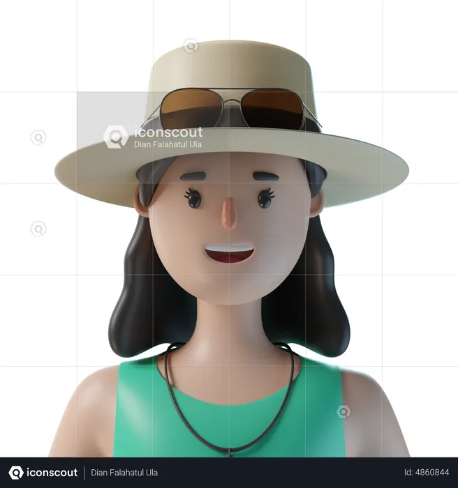 Female Tourist  3D Icon