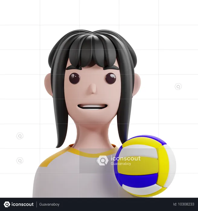 Female Volleyball Player  3D Icon