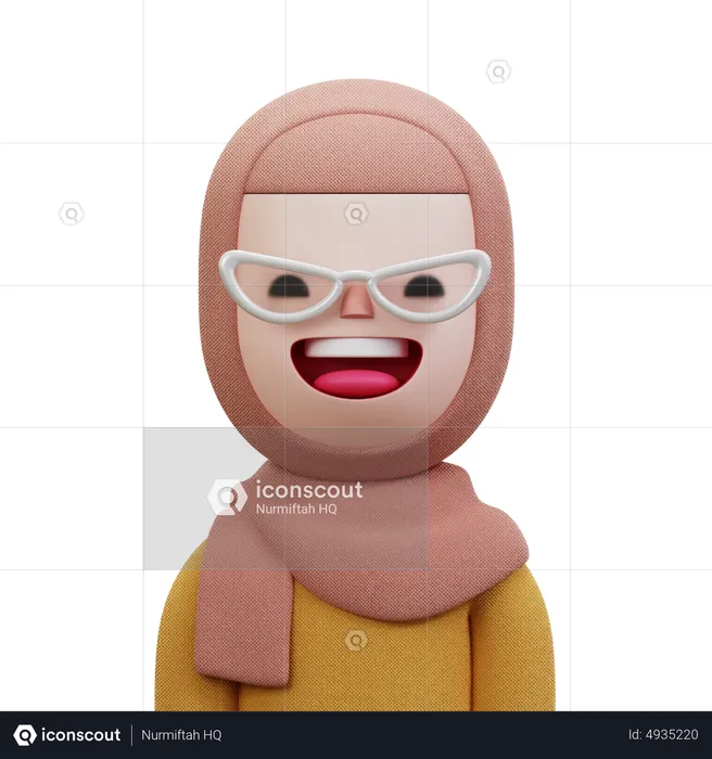 Femme avec hijab beige  3D Icon