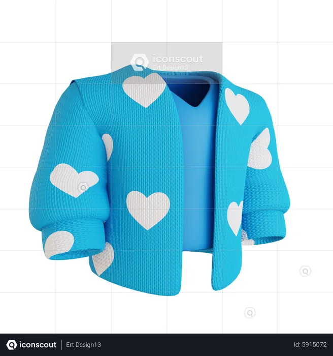 Femme cardigan amour  3D Icon