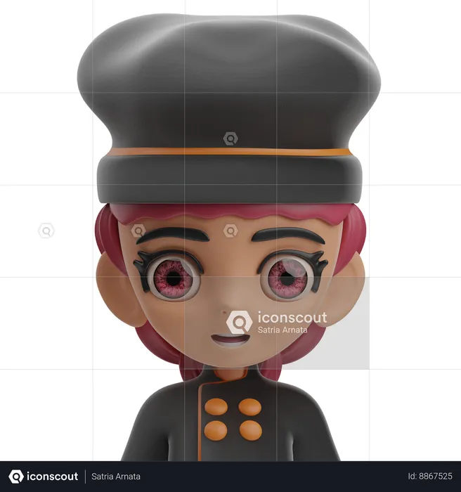 Femme chef  3D Icon