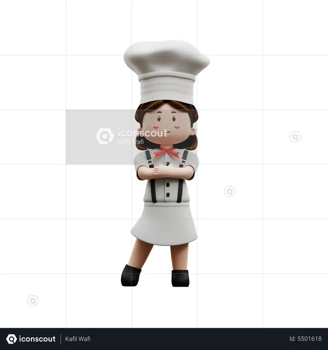 Femme chef  3D Illustration