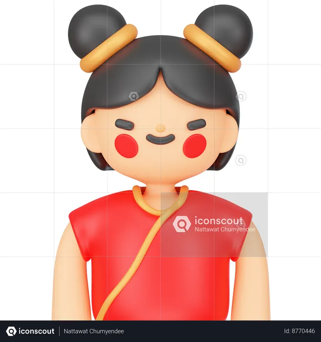 Femme chinoise  3D Icon