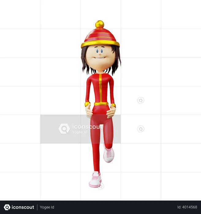 Femme chinoise élégante  3D Icon