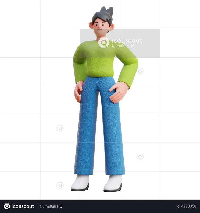 Femme cool en pose debout  3D Icon