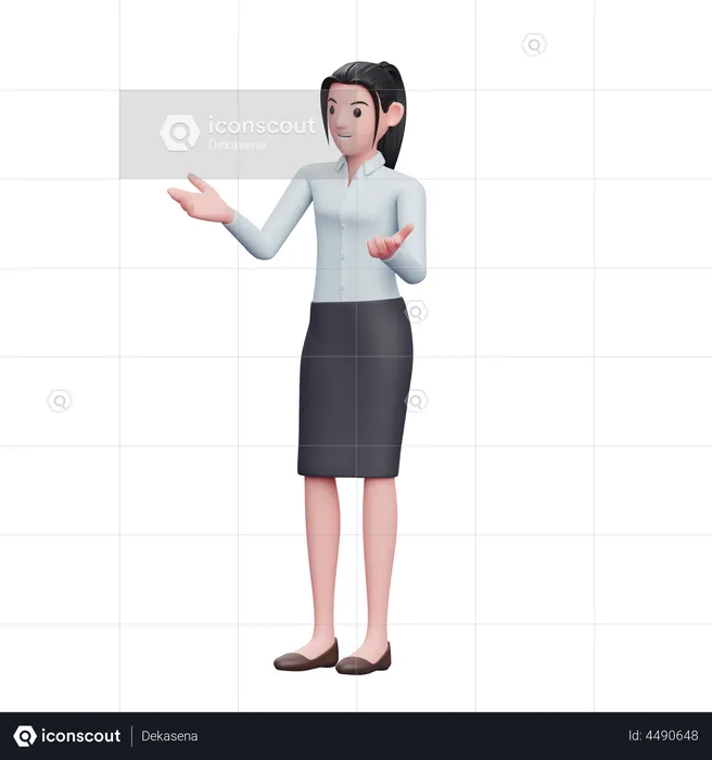 Femme d'affaires en pose parlante  3D Illustration