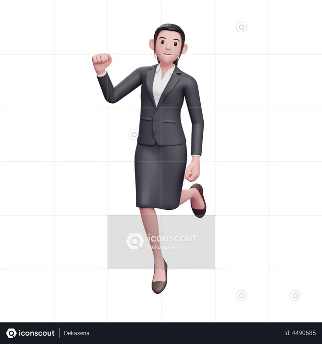Femme d'affaires heureuse  3D Icon