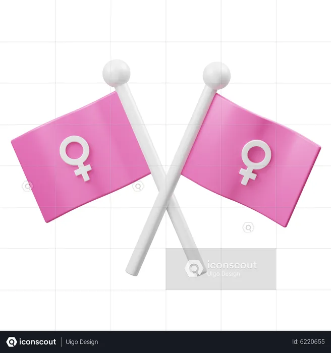 Drapeau femme  3D Icon