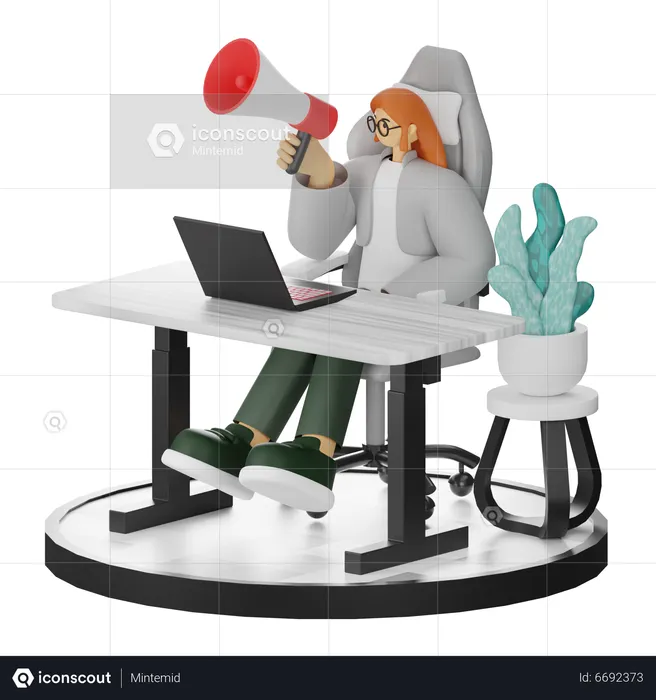 Femme faisant du marketing  3D Illustration