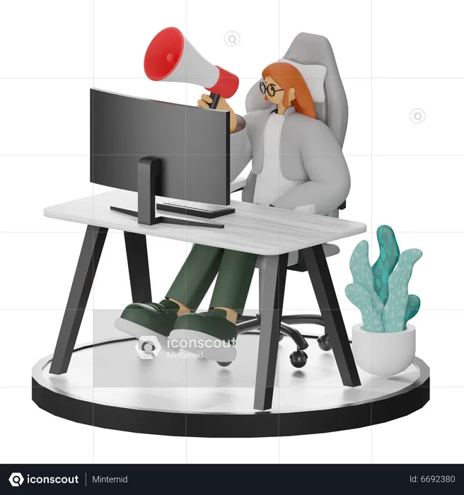 Femme faisant du marketing  3D Illustration