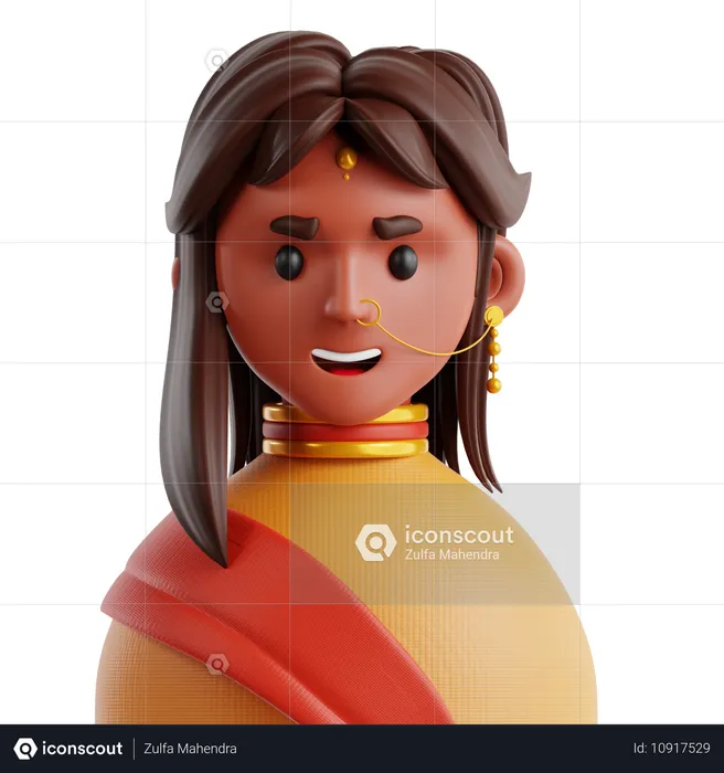 Femme indienne  3D Icon