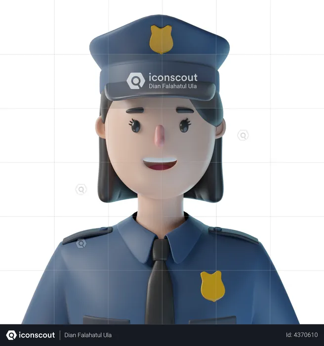 Femme policière  3D Illustration