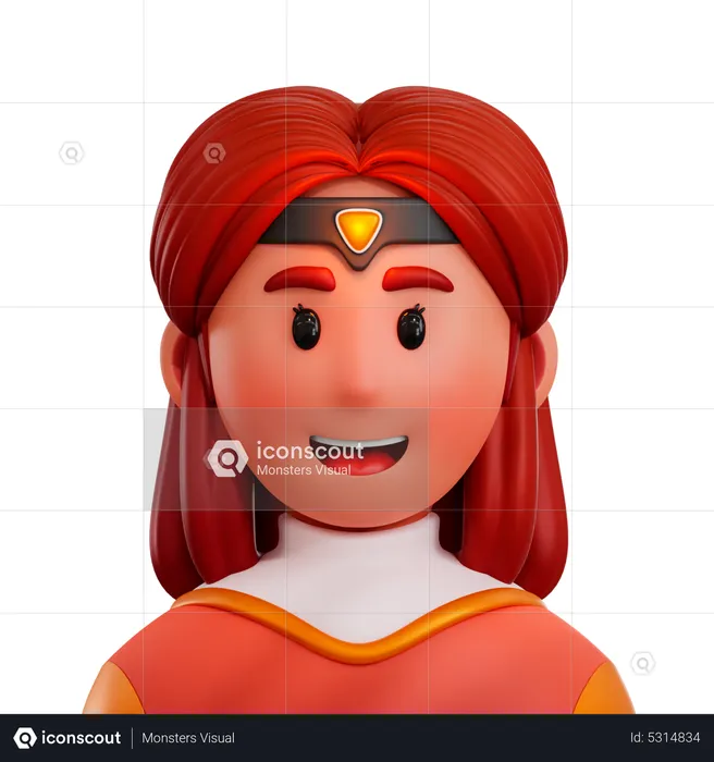 Super-héros féminin  3D Icon