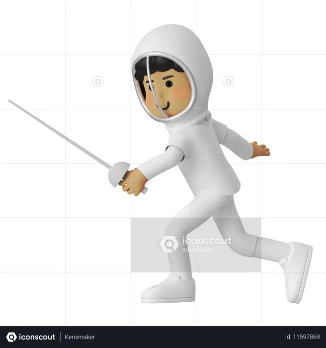 Fencing En Garde Boy  3D Icon