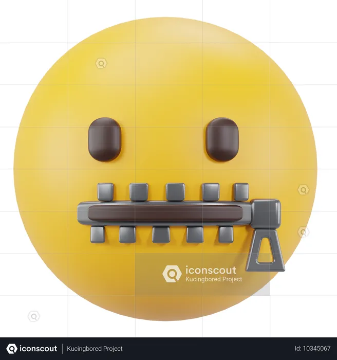 Visage à fermeture éclair Emoji 3D Icon