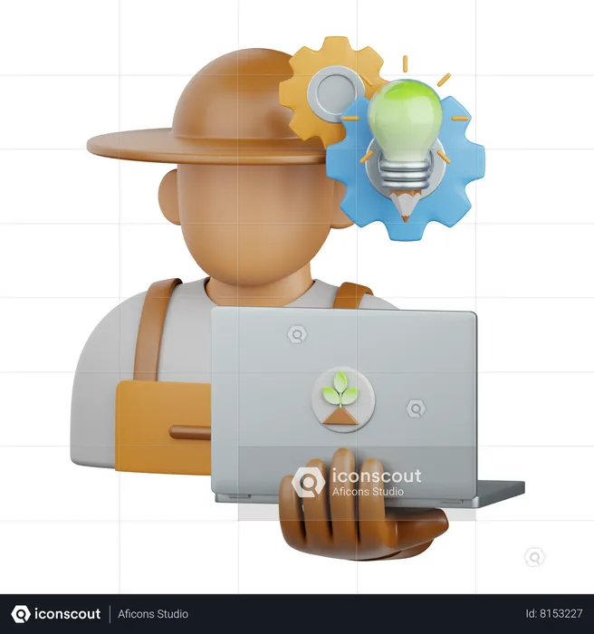 Agriculteur intelligent  3D Icon