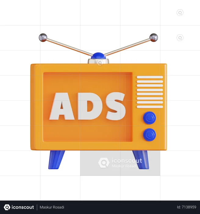 Fernsehwerbung  3D Icon