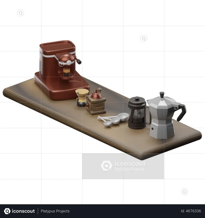 Ferramentas para baristas  3D Illustration