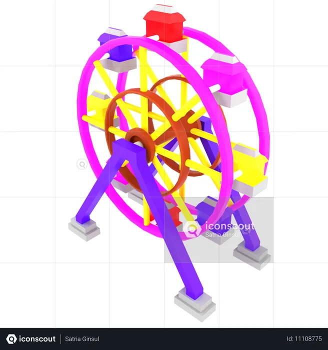 Ferris Wheel  3D Icon