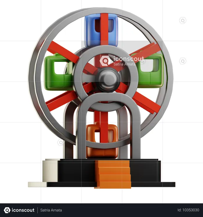 Ferris Wheel  3D Icon
