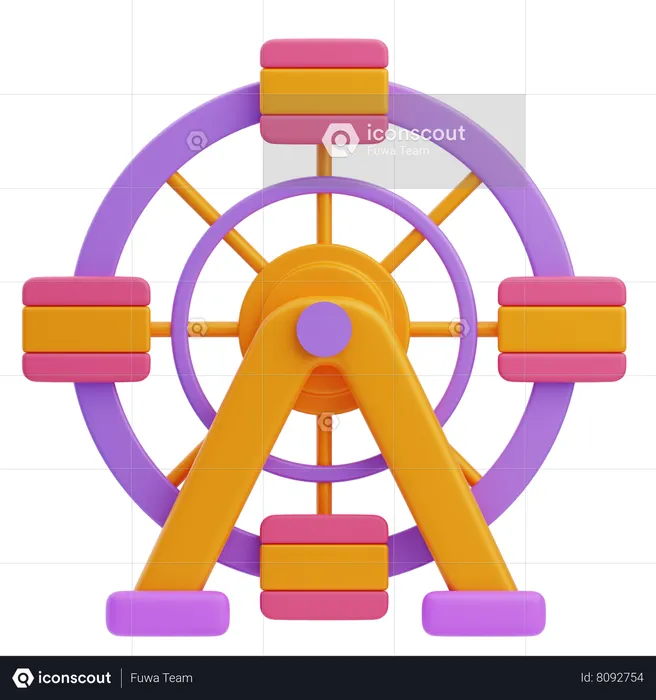 Ferris Wheel  3D Icon