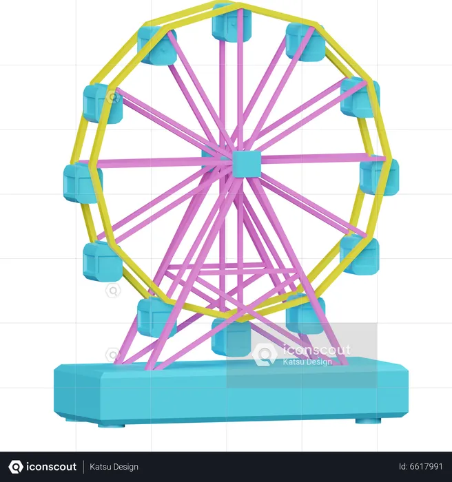 Ferris Wheel  3D Icon