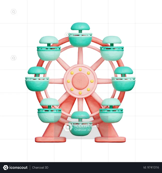 Ferris Wheel  3D Icon