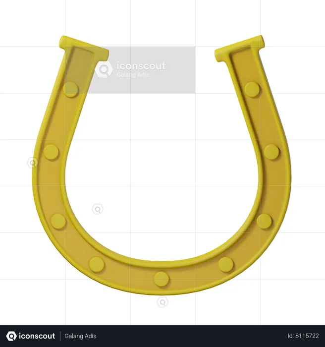 Fers à cheval en or  3D Icon
