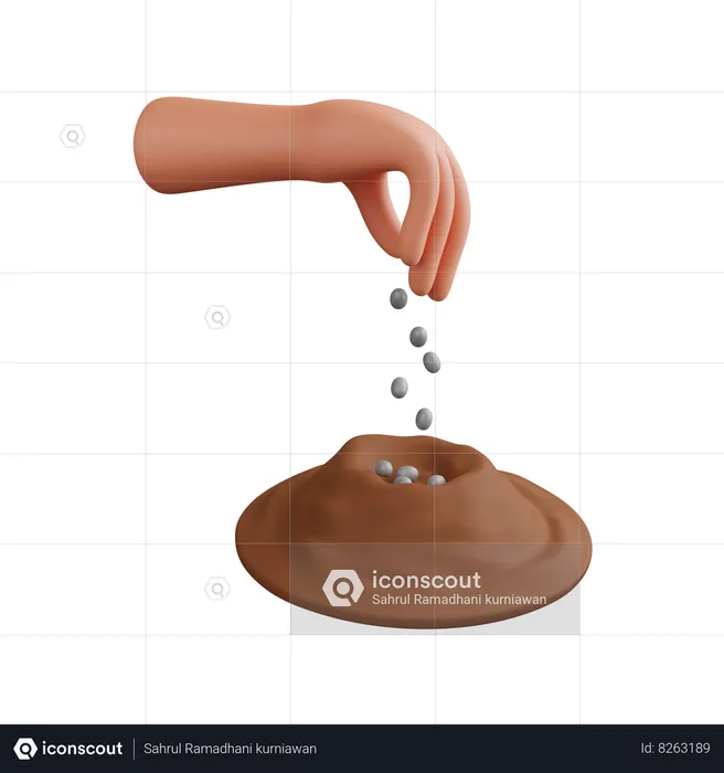 Fertilizing hand gesture  3D Icon