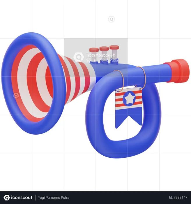 축제 트럼펫  3D Icon