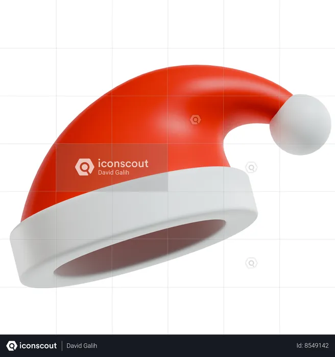Festive Christmas Hat  3D Icon