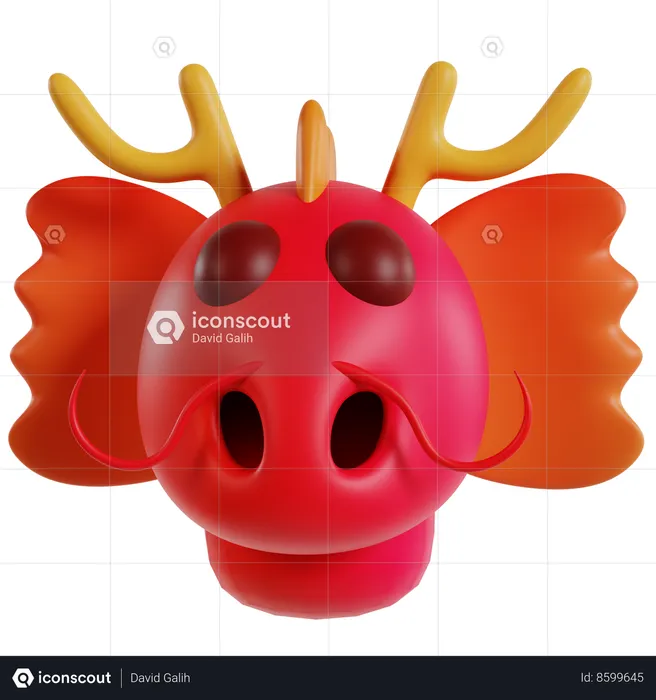 Festive Dragon Mask Celebration  3D Icon